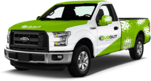 BO_truck_transp Truck displaying BUG-OUT logo parked on white background.
