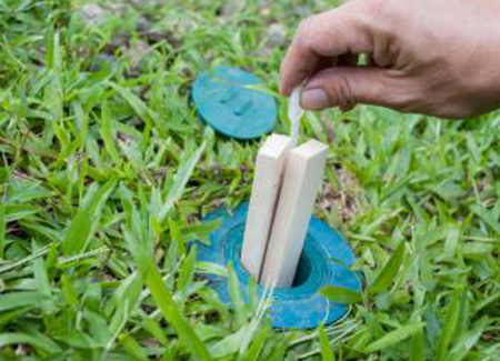termite baiting being put in ground