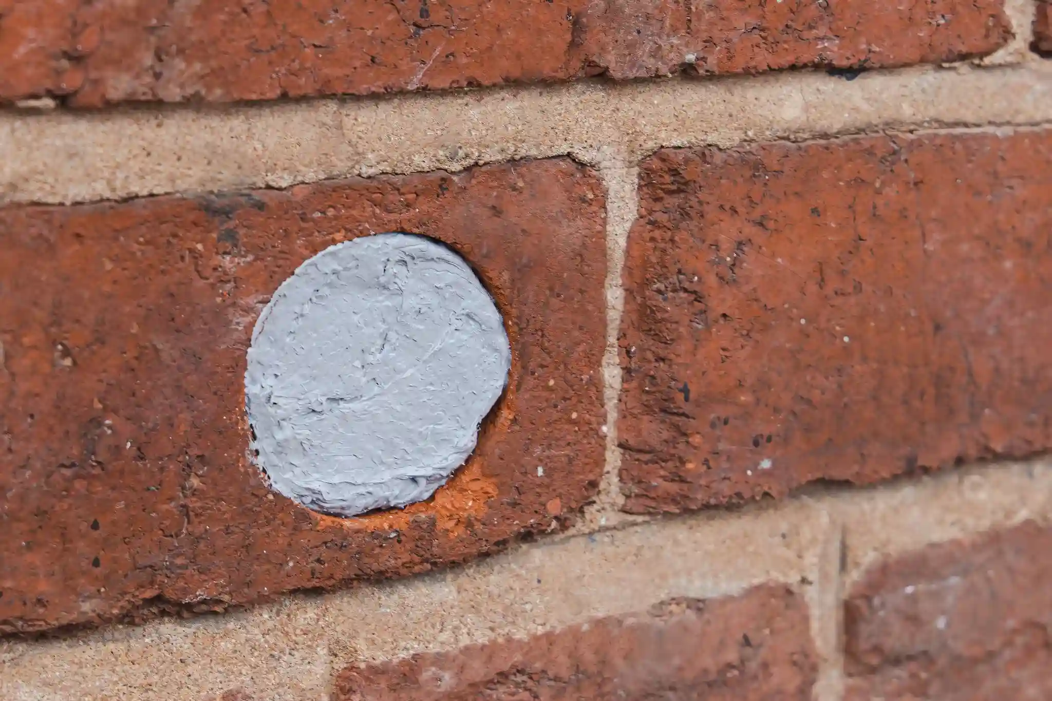 Flexi Armor rodent exclusion applied to a hole in a brick wall