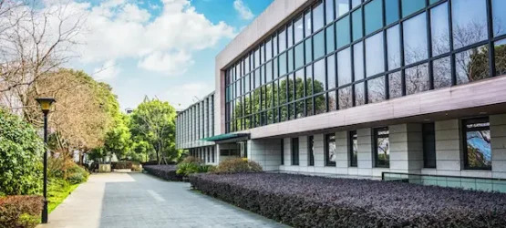 commercial-building-landscapre-img Photo of the sidewalk of a large commercial scale building.
