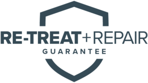 re-treat and repair guarantee logo.