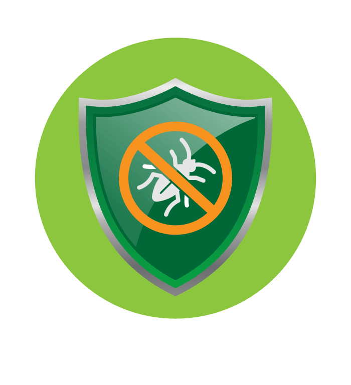 Bug protection shield icon.