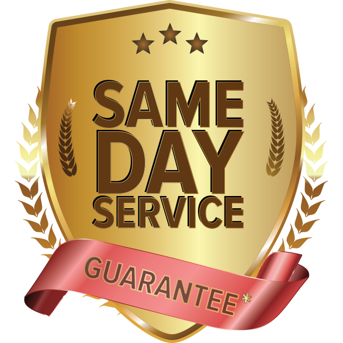 Bade for same day service guarantee